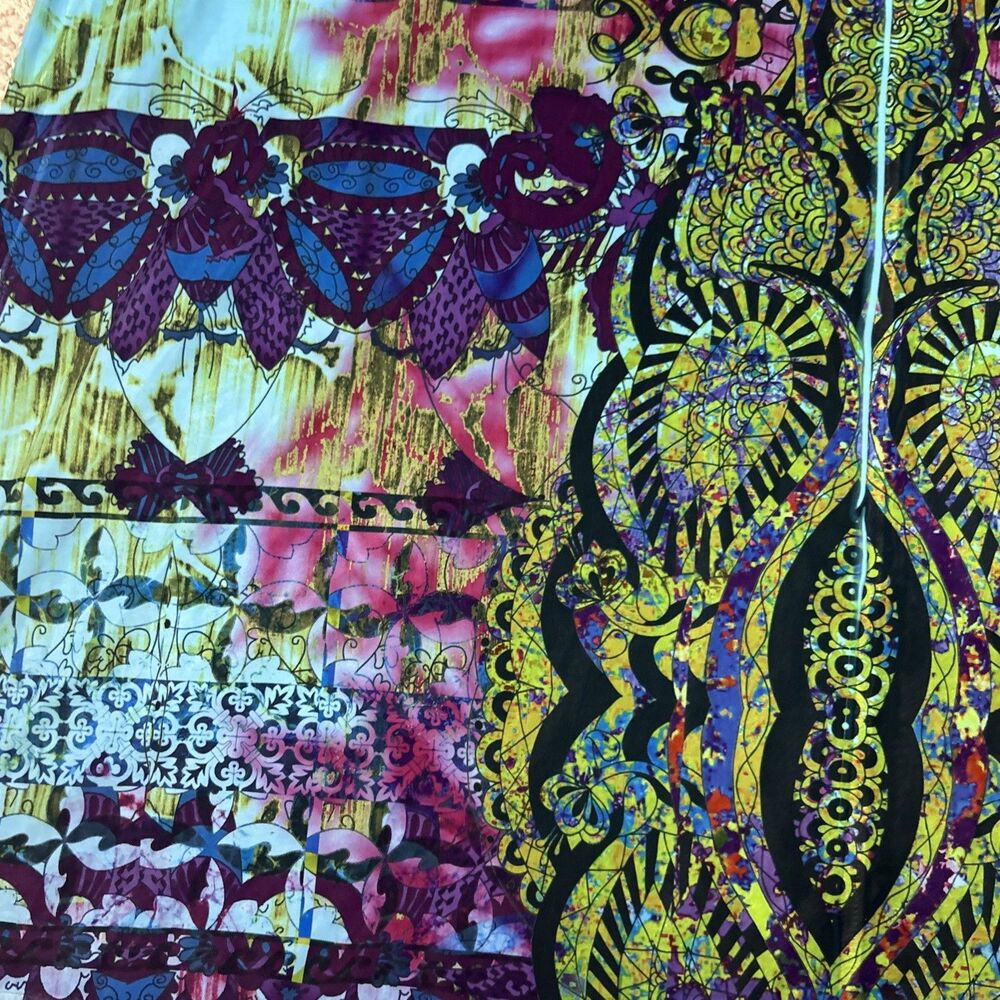The Pyramid Collection Maxi Dress Womens XL Blue Purple Stretch Long USA Y2K - Picture 2 of 7
